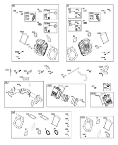 Cylinder Head Group Diagram and Parts List for 613377-0001-E1  Briggs and Stratton Engine